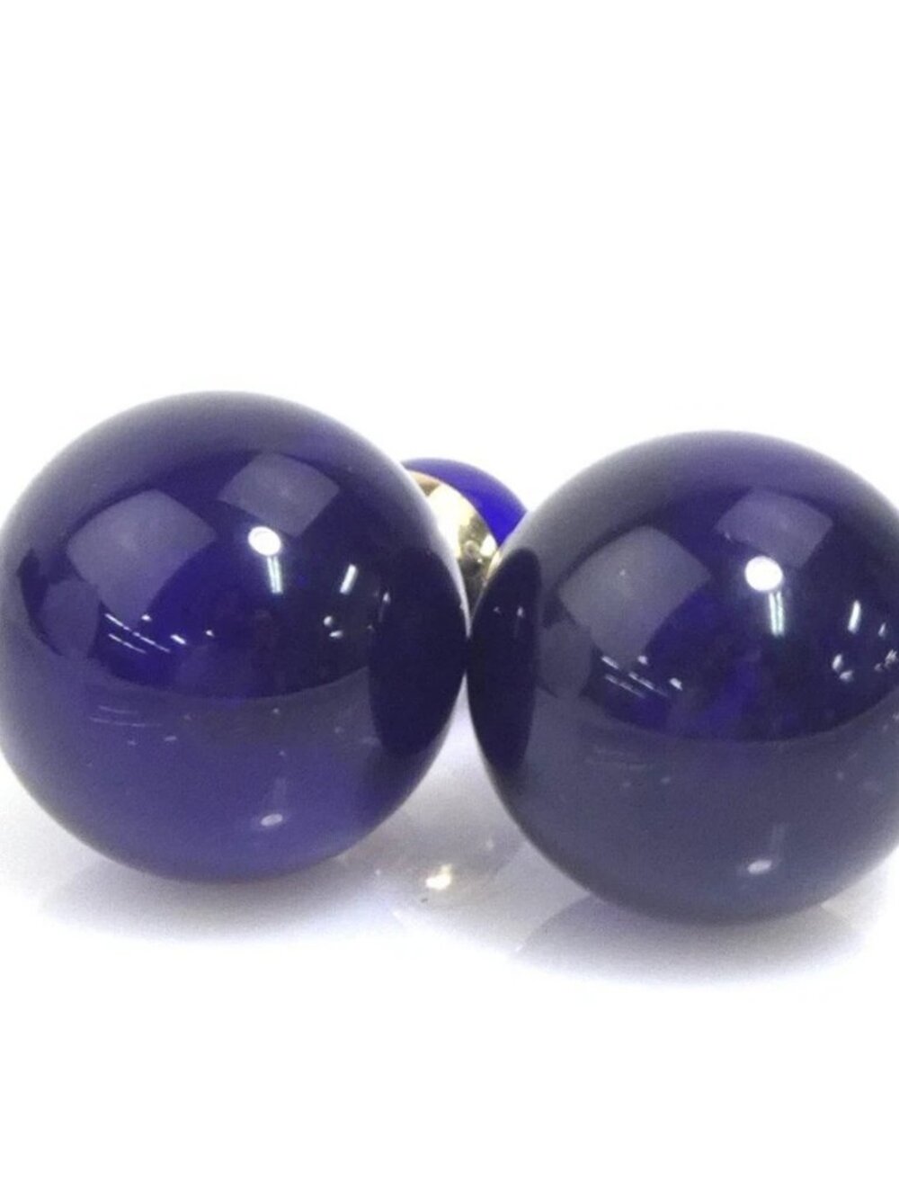 Christian Dior Tribal Earrings Pierce Blue Resin/Metal -